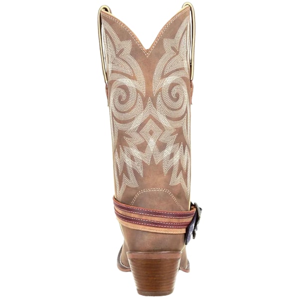 Durango Dam/Damer Crush Flag Läderrem Cowboy Stövlar 8 U Brown/Khaki 8 UK