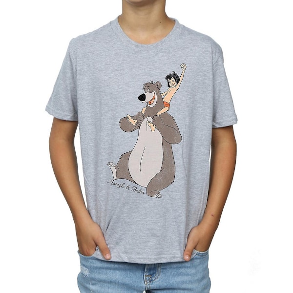 Jungle Book Boys Classic Mowgli And Baloo T-Shirt 5-6 År Spo Sports Grey 5-6 Years