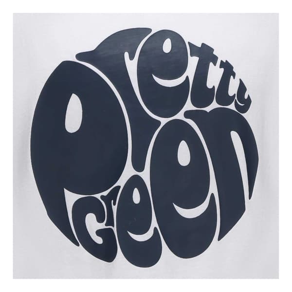Pretty Green Herr Logotyp Bomulls T-shirt L Vit White L