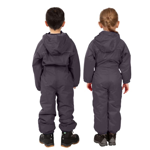 Trespass Kids Unisex Dripdrop Vadderad Vattentät Regnställ 7/8 År Dark Grey 7/8 Years