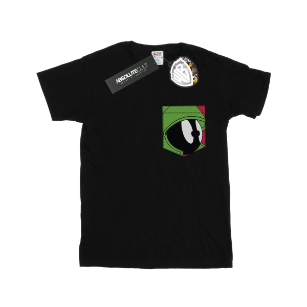 Looney Tunes Boys Marvin The Martian Face Faux Pocket T-Shirt 9 Black 9-11 Years