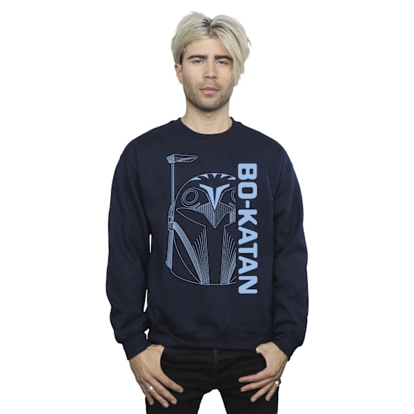 Star Wars Herr The Mandalorian Bo Katan Helm Sweatshirt L Marinblå Navy Blue L