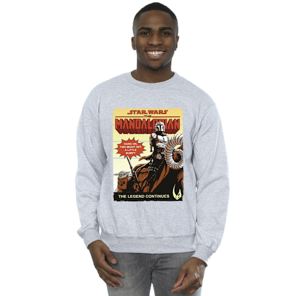 Star Wars The Mandalorian Mens Bumpy Ride Sweatshirt 4XL Sports Sports Grey 4XL