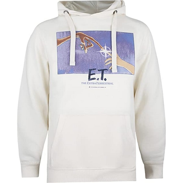 E.T Mens Graphic Print Hoodie M Ecru Ecru M