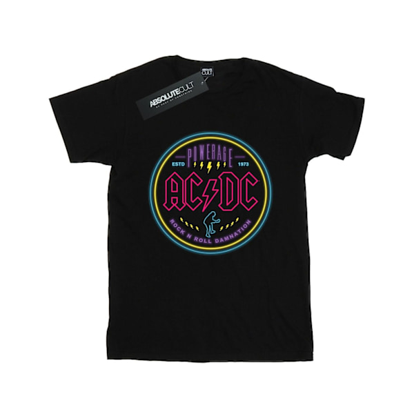 AC/DC Dam/Kvinnor Cirkel Neon Bomull Boyfriend T-Shirt 3XL Svart Black 3XL