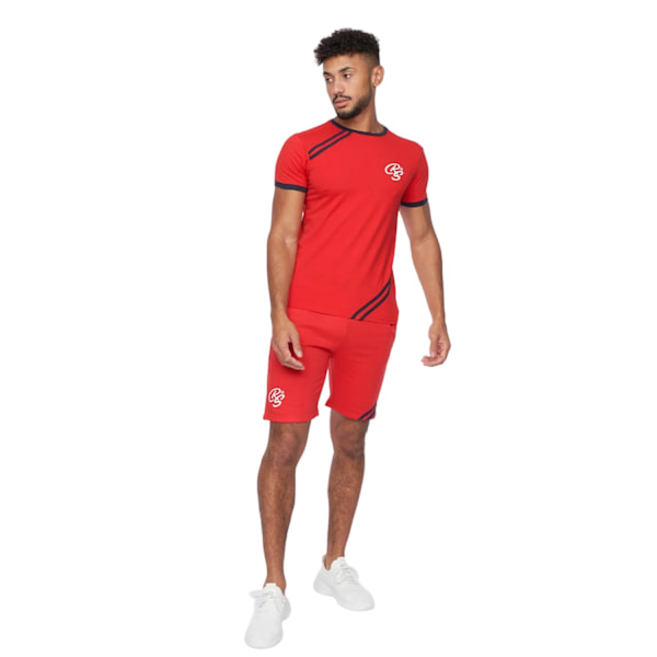 Crosshatch Mens Hamlax T-Shirt & Shorts Set S Röd/Marinblå Red/Navy S