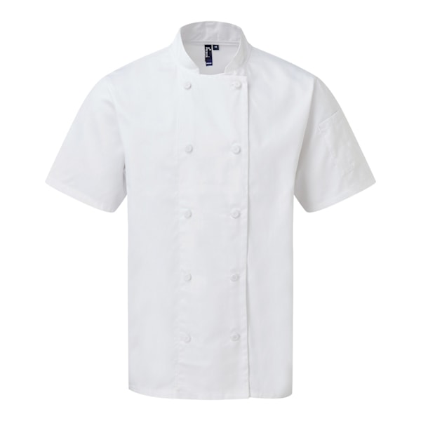 Premier Herr Coolchecker Kortärmad Kockjacka 3XL Vit White 3XL