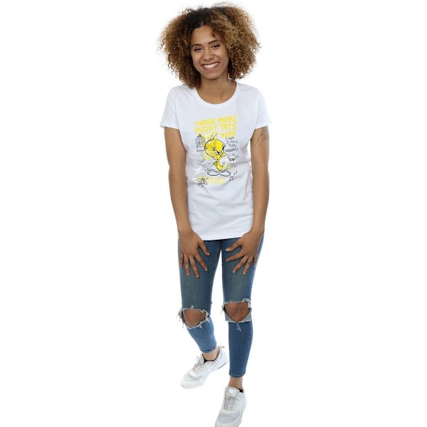 Looney Tunes Dam/Damer More Puddy Tats Tweety Bomull T-Shir White S