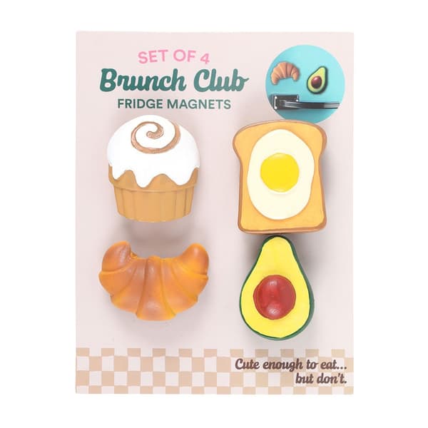 Something Different Brunch Club Kylskåpsmagnetset (4-pack) Multicoloured One Size