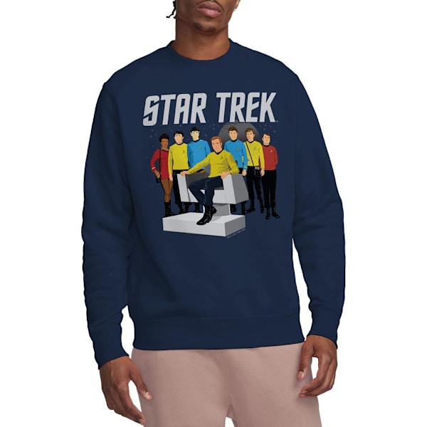 Star Trek Unisex Vuxen Vector Crew Sweatshirt XL Marinblå Navy XL