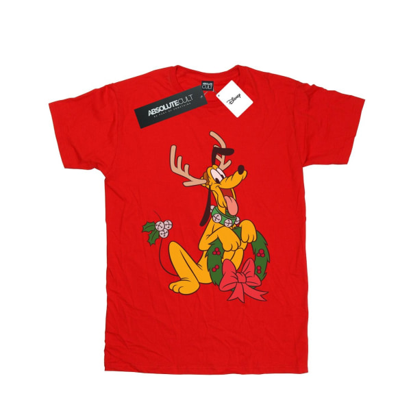Disney Mens Pluto Christmas Reneer T-Shirt M Röd Red M