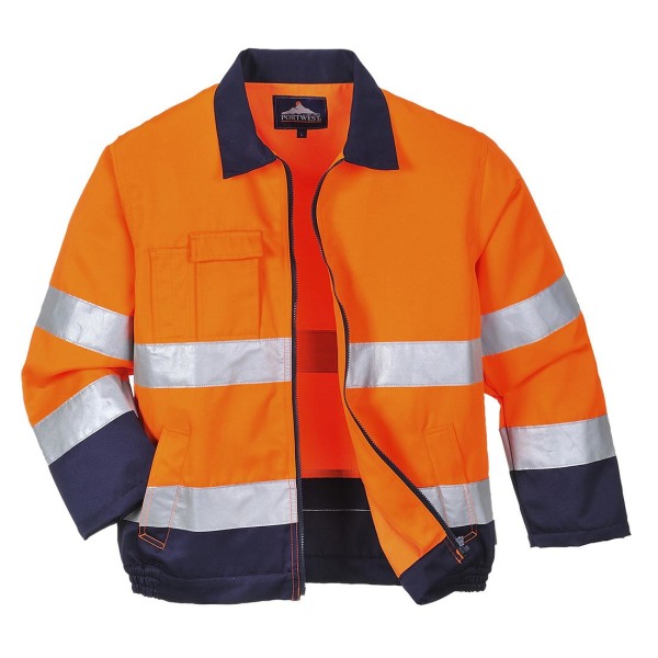 Portwest Mens Madrid Contrast High-Vis Bomberjacka XXL Orange Orange/Navy XXL