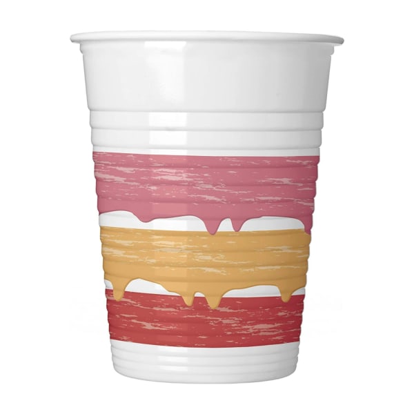 Procos Plast Painted Effect Födelsedagsfest Cup (Pack om 8) På Multicoloured One Size