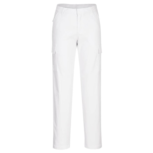 Portwest Dam/Dam S233 Stretch Slim Cargo Byxor 30R Vit White 30R