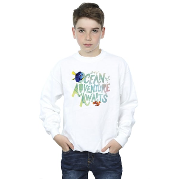 Disney Boys Finding Dory Ocean Of Adventure Sweatshirt 7-8 År White 7-8 Years