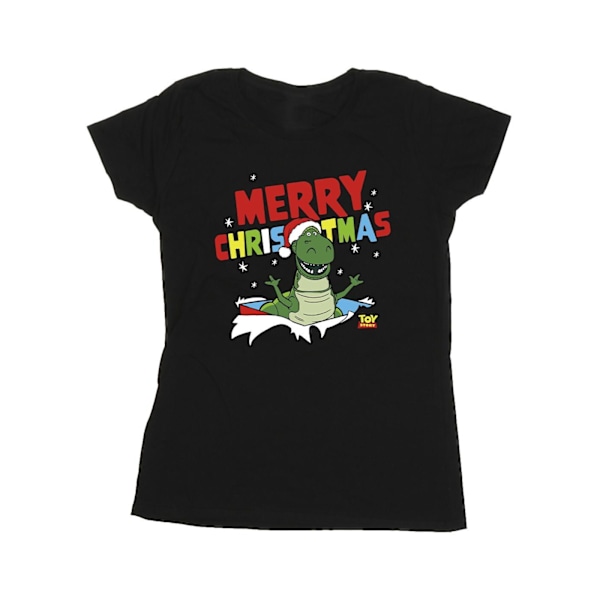 Disney Womens/Ladies Toy Story Rex Christmas Burst Bomull T-shirt Black M