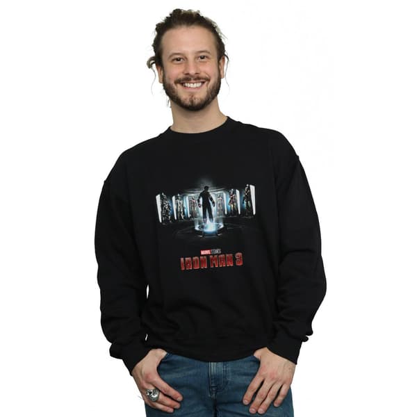 Marvel Studios Herr Iron Man 3 Poster Sweatshirt M Svart Black M