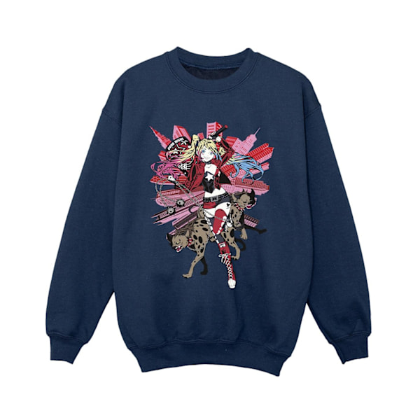 DC Comics Boys Harley Quinn Hyenas Sweatshirt 5-6 år Marinblå Navy Blue 5-6 Years