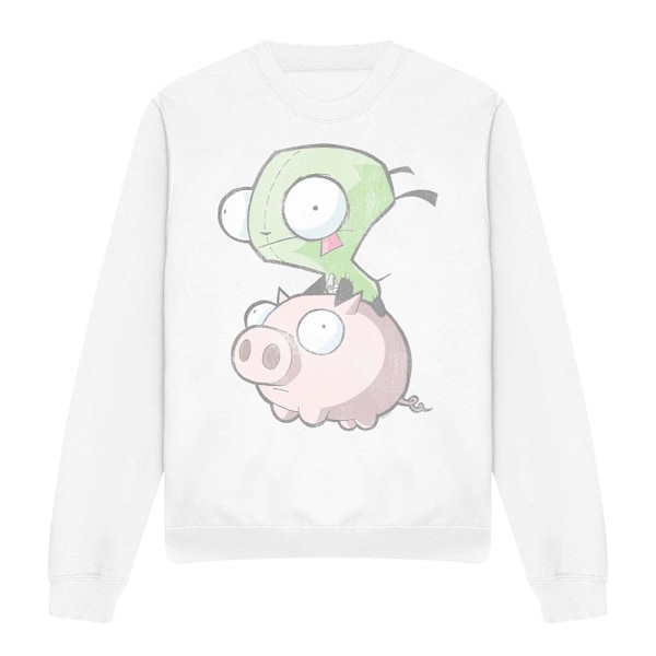Invader Zim Unisex Vuxen Gir & Gris Sweatshirt XXL Vit White XXL