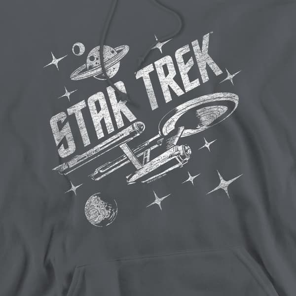 Star Trek Herr Through Space Hoodie M Kolgrå Charcoal M