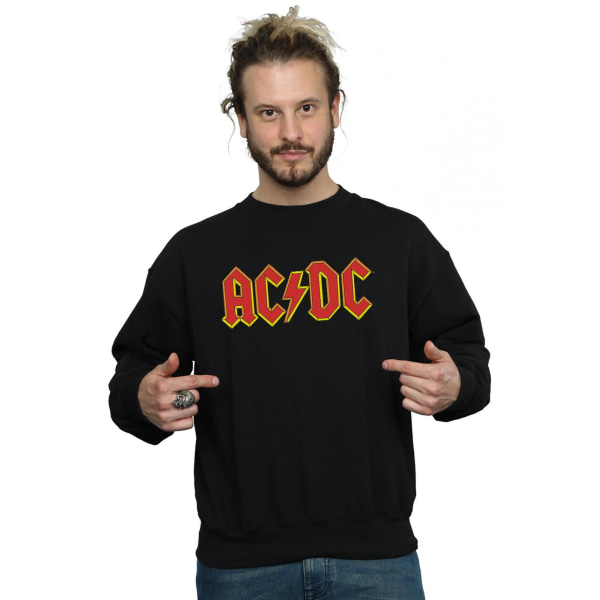 AC/DC Herr Röd Logo Sweatshirt 5XL Svart Black 5XL