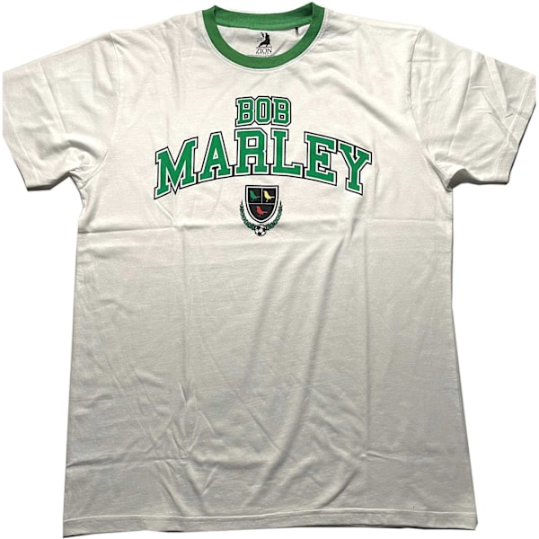 Bob Marley Unisex Adult Collegic Logo T-Shirt L Vit White L