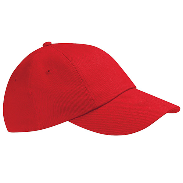 Beechfield Unisex Lågprofilerad Tung Bomullsborrkeps / Huvudbonad Classic Red One Size