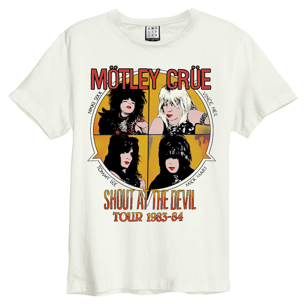 Amplified Mens Shout At The Devil Motley Crue T-Shirt S Vit White S