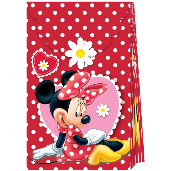 Disney Bistrot Minnie Mouse Papperspresentpåse (pack med 6) One Size Red/White/Pink One Size