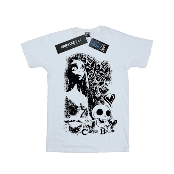 Corpse Bride Girls Skull Logo Bomull T-shirt 12-13 År Vit White 12-13 Years