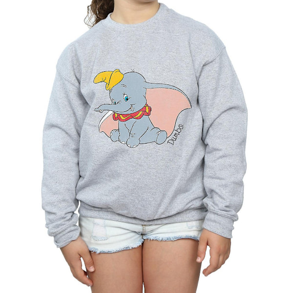 Dumbo Girls Classic Sweatshirt 7-8 år Sports Grey Sports Grey 7-8 Years