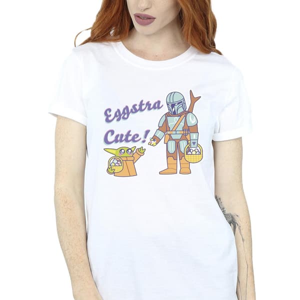 Star Wars Dam/Dam The Mandalorian Eggstra Cute Grogu Bomull White XL