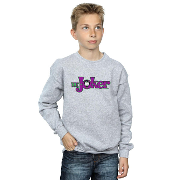 DC Comics Pojkar The Joker Text Logo Sweatshirt 9-11 År Sport Sports Grey 9-11 Years
