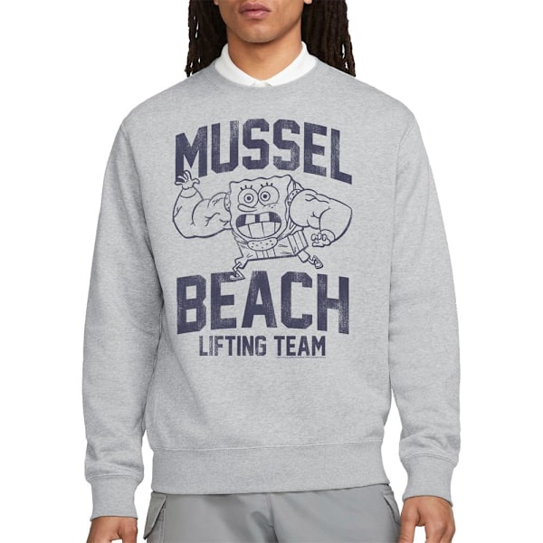 SvampBob Fyrkant Unisex Vuxen Mussle Beach Lifting Team Tröja Sport Heather L