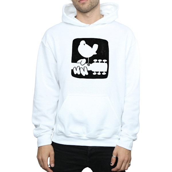 Woodstock Mens Guitar Logo Hoodie S Vit White S