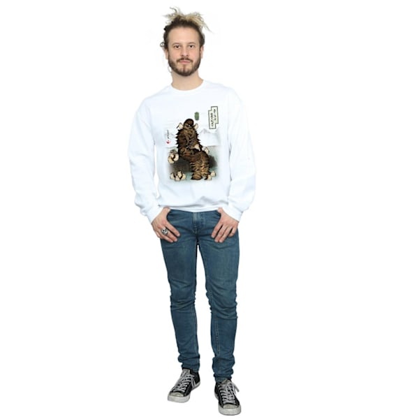 Star Wars Mens The Last Jedi Japanska Chewbacca Porgs Sweatshirt White XL