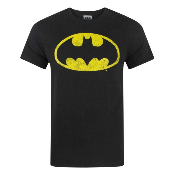 Batman Distressed Logo T-shirt för män M Svart Black M