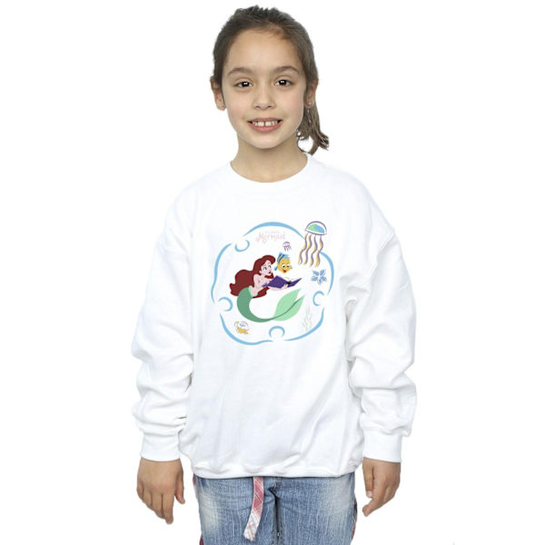 Disney Girls The Little Mermaid Läser En Bok Sweatshirt 3-4 År White 3-4 Years