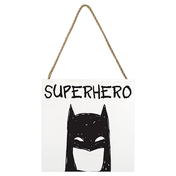 Batman Superhjälte Träblock 20cm x 20cm Vit/Svart White/Black 20cm x 20cm