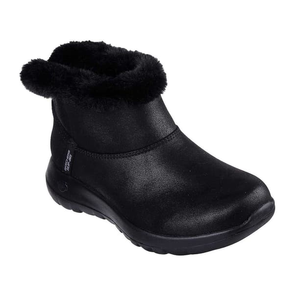 Skechers On The Go Joy ankelboots med fuskpälsfoder för dam Black 4 UK