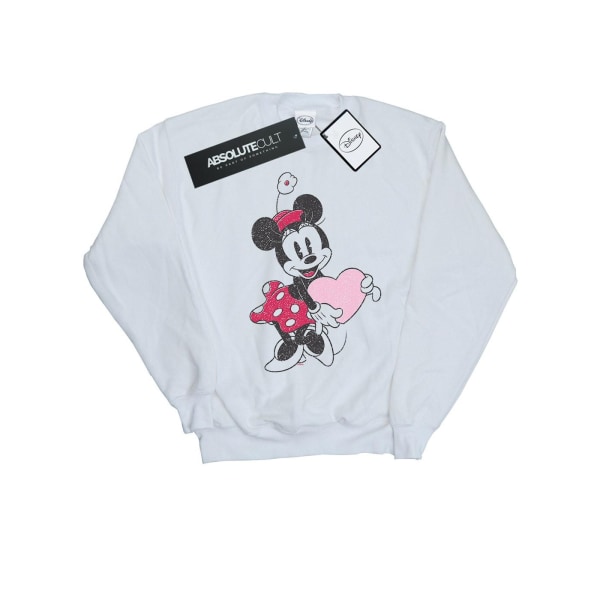 Disney Dam/Kvinnor Minnie Mouse Love Heart Sweatshirt XL Vit White XL