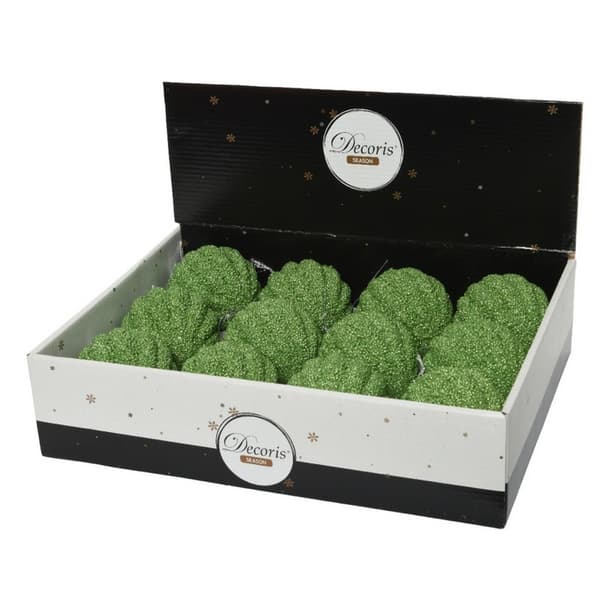 Kaemingk Skum Glitterkula 8cm Mistel Grön Mistletoe Green 8cm