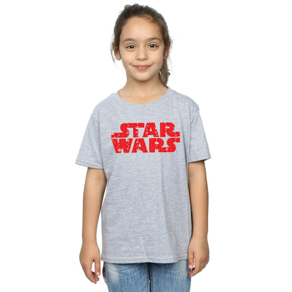 Star Wars flickor jul logotyp bomull T-shirt 5-6 år sport Sports Grey 5-6 Years