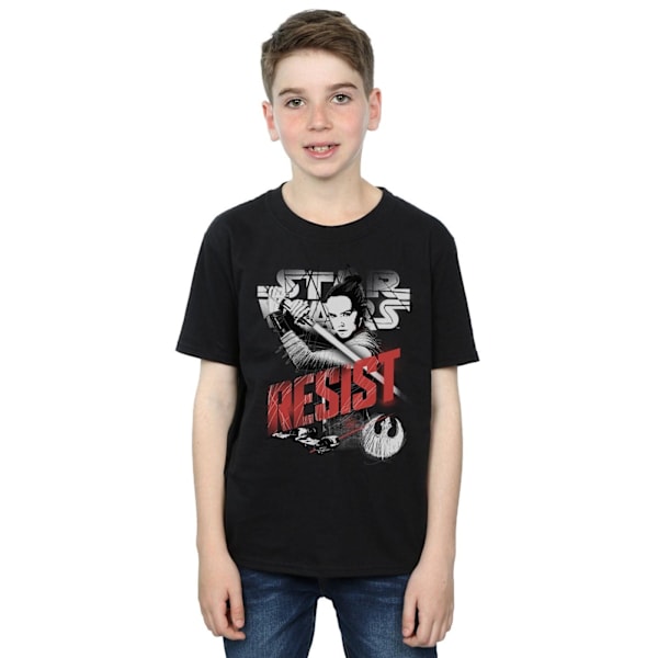 Star Wars Boys The Last Jedi Rey Resist T-shirt 12-13 år Svart Black 12-13 Years