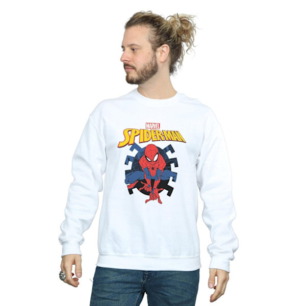 Marvel Herr Spider-Man Web Shooting Emblem Logo Sweatshirt 3XL White 3XL