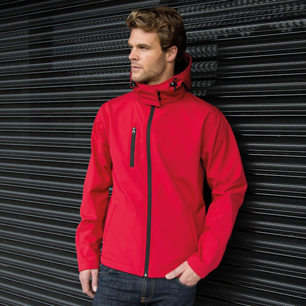 Result Core Mens Lite Hooded Softshell Jacket L Röd/Svart Red/Black L