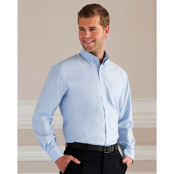 Russell Collection Herrskjorta Långärmad Easy Care Oxford 16in Oxford Blue 16inch