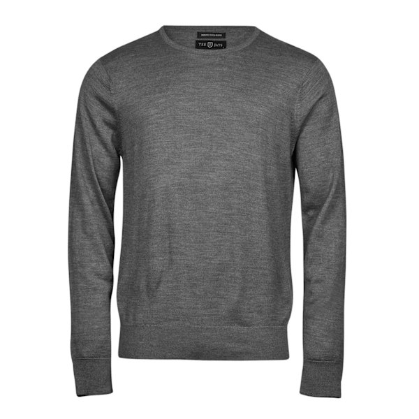 Tee Jays herr Merino Blend Crew Neck Jumper L Grey Melange Grey Melange L