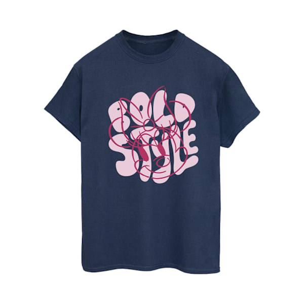 Disney Dam/Kvinnor Minnie Mouse Bold Style Bomull Boyfriend T-shirt Navy Blue L