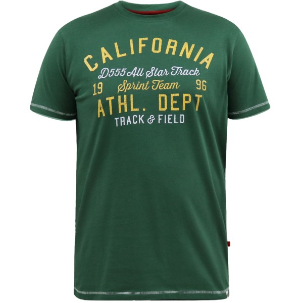 D555 Herr Parnwell California Athletics T-shirt med printed L Grön Green L